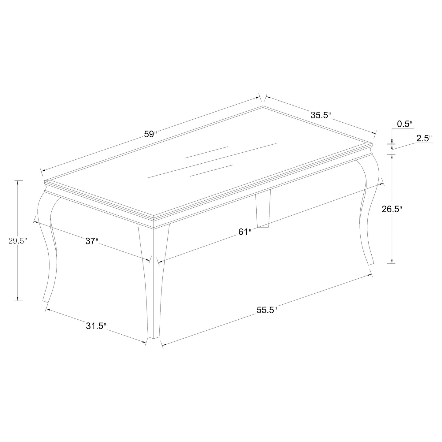 Carone 5-piece 61-inch Rectangular Black Glass Dining Set Black