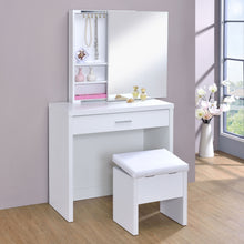 Load image into Gallery viewer, Harvey Vanity Set with Lift-Top Stool White
