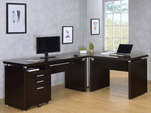 Load image into Gallery viewer, Skylar 2-piece Home Office Set L-Shape Desk with File Cabinet Cappuccino
