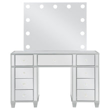 Load image into Gallery viewer, Allora 9-drawer Mirrored Storage Vanity Set with Hollywood Lighting Metallic
