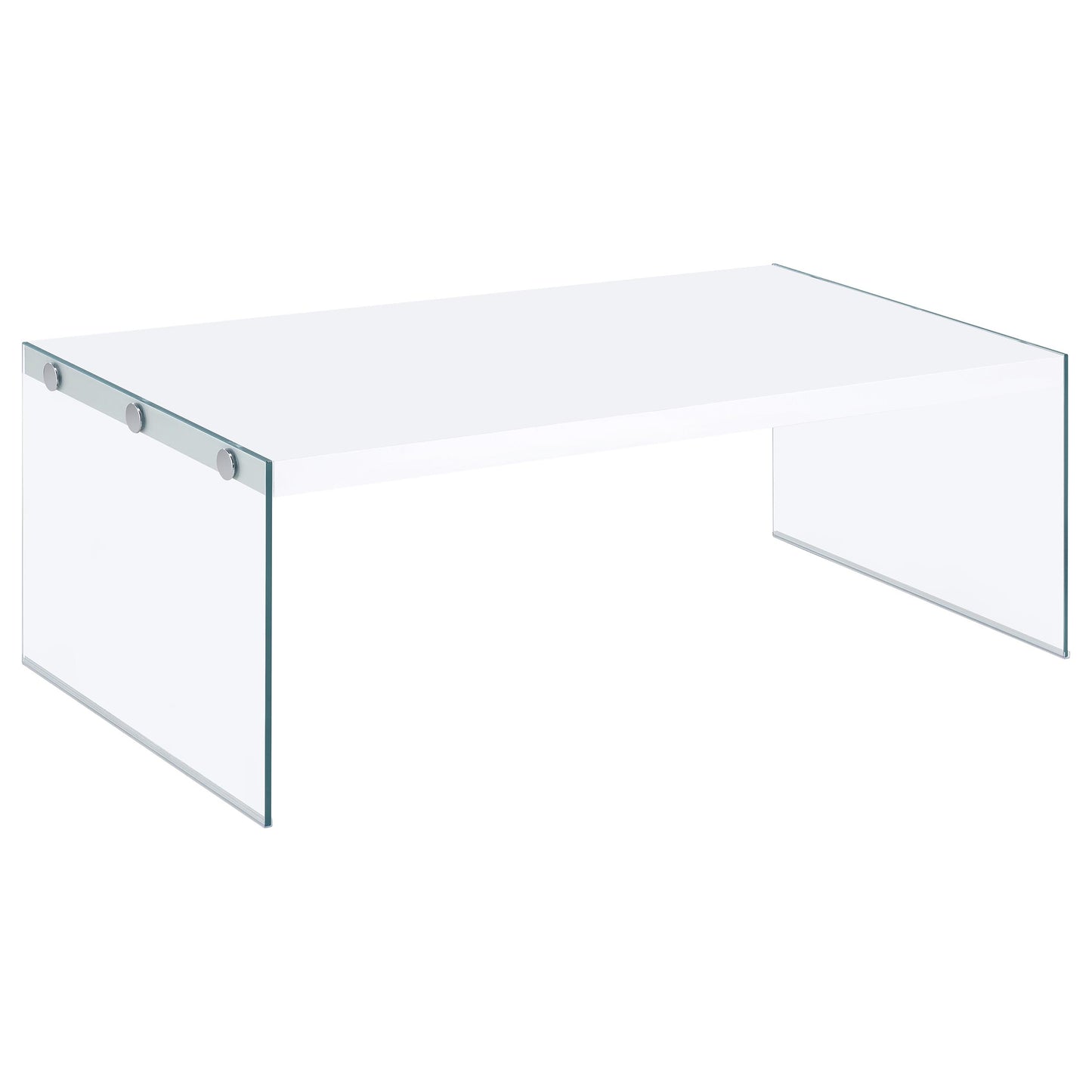 Opal 3-piece Coffee and End Table Set White High Gloss