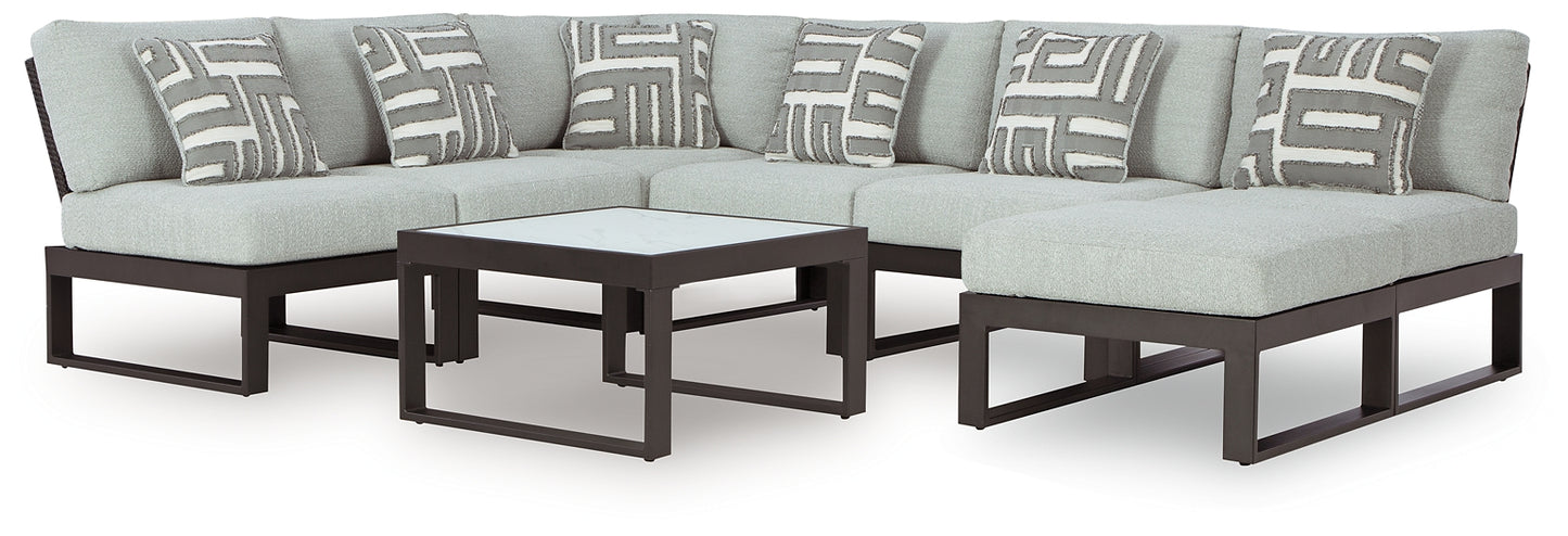 Ashley Express - Beachloft 8-Piece Sectional with Ottoman and Coffee Table