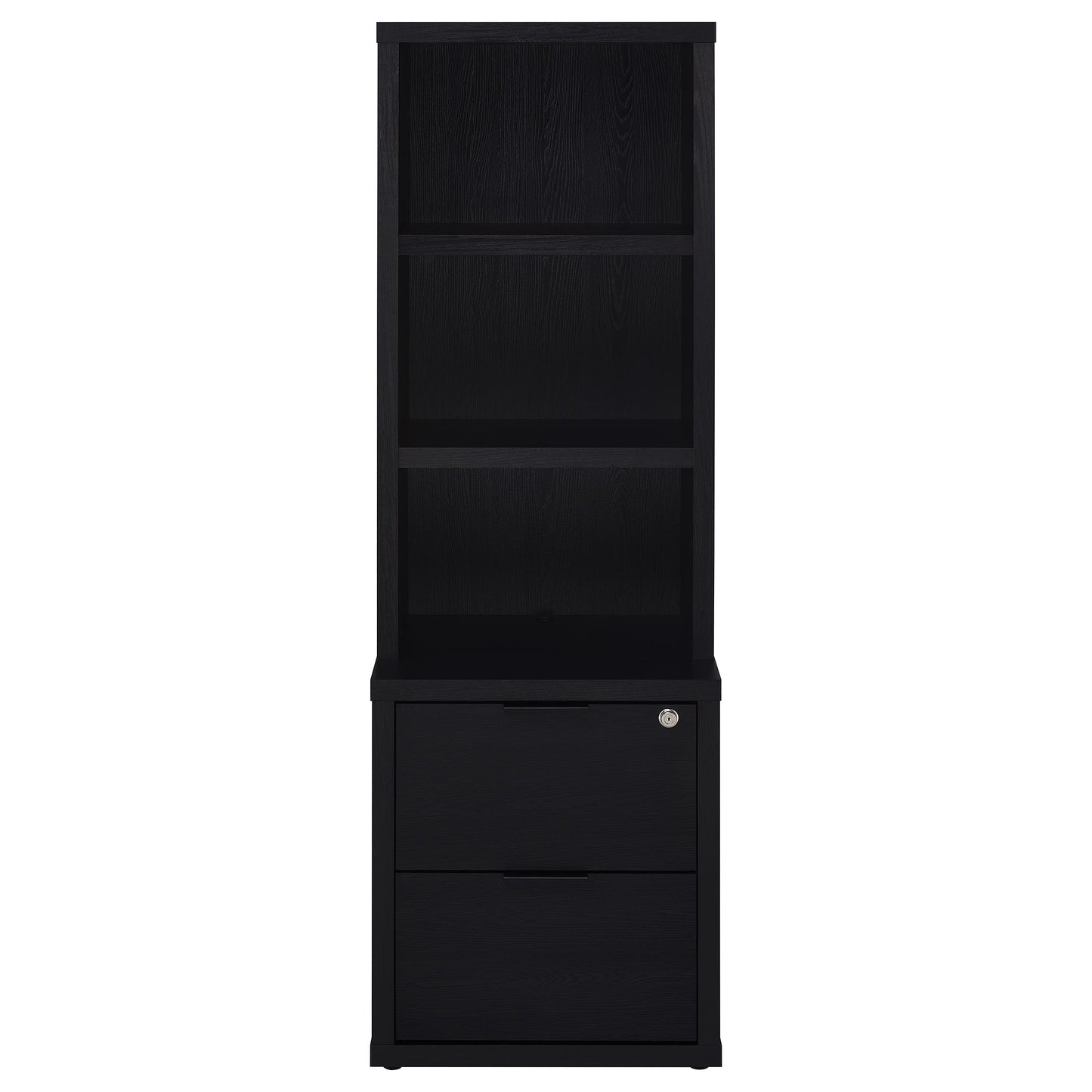 Westpark 3-piece Wall Unit Bookcase Set with USB Black