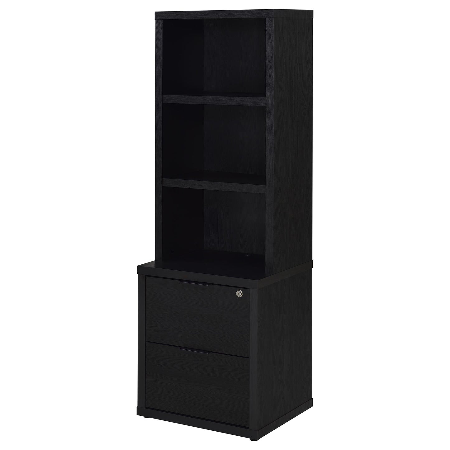Westpark 3-piece Wall Unit Bookcase Set with USB Black