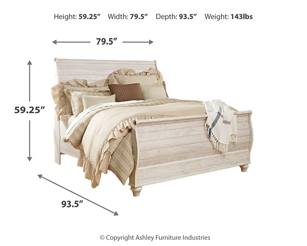 Willowton Sleigh Bed
