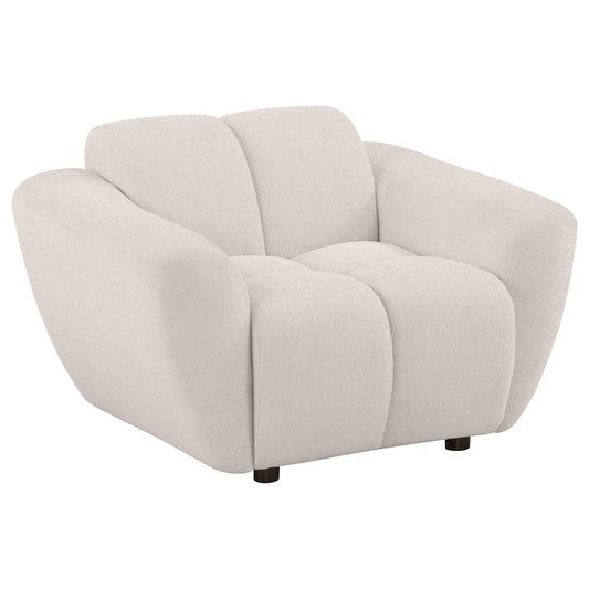 Destino Chenille Upholstered Splayed Arm Accent Chair Greige