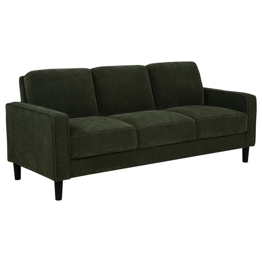 Ruth 77-inch Fabric Upholstered Track Arm Sofa Matcha Green