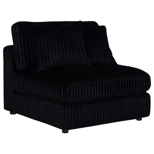 Blaine Corduroy Armless Chair with Reversible Cushions Black