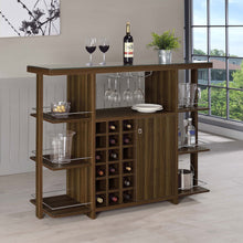 Load image into Gallery viewer, Evelio Bar Unit with Wine Bottle Storage Walnut
