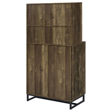 Load image into Gallery viewer, Mendoza 2-door Wine Cabinet Rustic Oak Herringbone and Gunmetal

