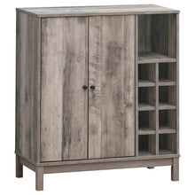 Load image into Gallery viewer, Cheyenne 2-door Wine Cabinet with Stemware Rack Weathered Acacia
