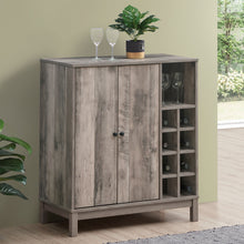Load image into Gallery viewer, Cheyenne 2-door Wine Cabinet with Stemware Rack Weathered Acacia
