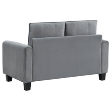 Load image into Gallery viewer, Davis  Upholstered Rolled Arm Loveseat Grey
