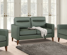 Load image into Gallery viewer, Jonah Upholstered Track Arm Loveseat Green
