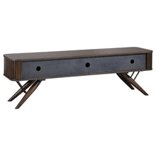 Load image into Gallery viewer, Valna Rectangular 71&quot; TV Stand with Sliding Doors Walnut
