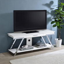 Load image into Gallery viewer, Marcia 1-drawer Wood 60&quot; TV Stand White High Gloss and Chrome
