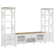 Load image into Gallery viewer, Angela 3-piece Entertainment Center With 67&quot; TV Stand Brown and White
