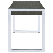 Load image into Gallery viewer, Wallice 2-drawer Writing Desk Weathered Grey and Chrome
