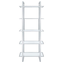 Load image into Gallery viewer, Hartford Glass Shelf Bookcase Chrome
