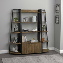 Load image into Gallery viewer, Jacksonville 5-tier Corner Bookcase Aged Walnut
