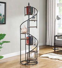 Load image into Gallery viewer, Roseglen 8-shelf Staircase Bookcase Rustic Brown and Black
