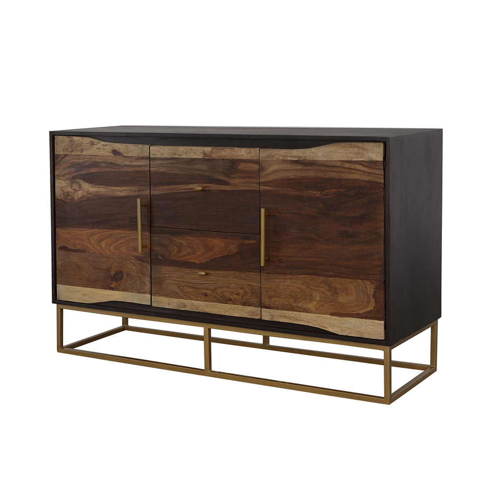 Zara 2-door 57-inch Wood Accent Storage Cabinet Black Walnut