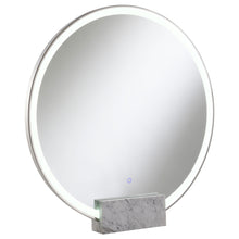 Load image into Gallery viewer, Jocelyn Round Table Top LED Vanity Mirror White Marble Base Chrome Frame
