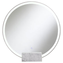 Load image into Gallery viewer, Jocelyn Round Table Top LED Vanity Mirror White Marble Base Chrome Frame
