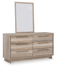 Load image into Gallery viewer, Hasbrick Queen Panel Bed with Mirrored Dresser, Chest and Nightstand
