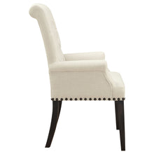Load image into Gallery viewer, Alana Upholstered Arm Chair Beige and Smokey Black

