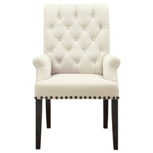 Load image into Gallery viewer, Alana Upholstered Arm Chair Beige and Smokey Black
