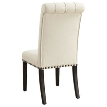 Load image into Gallery viewer, Alana Upholstered Side Chairs Beige and Smokey Black (Set of 2)
