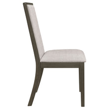 Load image into Gallery viewer, Kelly Upholstered Solid Back Dining Side Chair Beige and Dark Grey (Set of 2)
