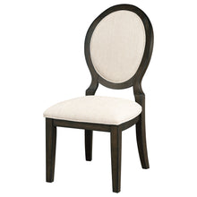 Load image into Gallery viewer, Twyla Upholstered Oval Back Dining Side Chairs Cream and Dark Cocoa (Set of 2)
