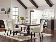 Load image into Gallery viewer, Phelps Rectangular Trestle Dining Set Antique Noir and Beige
