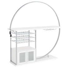 Load image into Gallery viewer, Risley 2-door Circular LED Home Bar with Wine Storage White High Gloss
