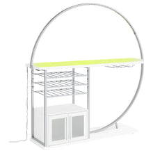 Load image into Gallery viewer, Risley 2-door Circular LED Home Bar with Wine Storage White High Gloss
