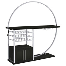 Load image into Gallery viewer, Risley 2-door Circular LED Home Bar with Wine Storage Dark Charcoal
