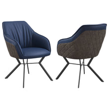 Load image into Gallery viewer, Mayer Upholstered Tufted Side Chairs (Set of 2) Blue and Brown
