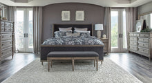 Load image into Gallery viewer, Alderwood Upholstered Queen Wingback Bed French Grey
