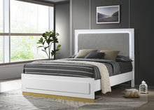 Load image into Gallery viewer, Caraway Wood California King LED Panel Bed White
