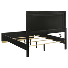Load image into Gallery viewer, Caraway Wood Queen LED Panel Bed Black
