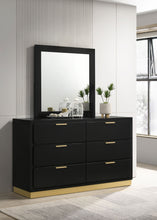 Load image into Gallery viewer, Caraway 6-drawer Dresser with Mirror Black
