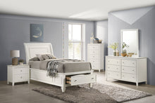 Load image into Gallery viewer, Selena Wood Twin Storage Panel Bed Cream White
