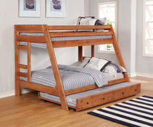 Load image into Gallery viewer, Wrangle Hill Wood Trundle with Bunkie Mattress Amber Wash
