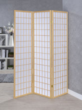 Load image into Gallery viewer, Carrie 3-panel Folding Screen Natural and White
