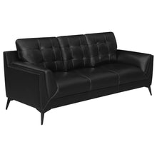 Load image into Gallery viewer, Moira Upholstered Tufted Living Room Set with Track Arms Black
