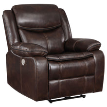 Load image into Gallery viewer, Sycamore Upholstered Power Recliner Chair Dark Brown
