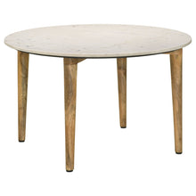 Load image into Gallery viewer, Aldis Round Marble Top Coffee Table White and Natural
