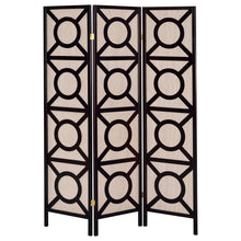 Load image into Gallery viewer, Vulcan 3-panel Geometric Folding Screen Tan and Cappuccino
